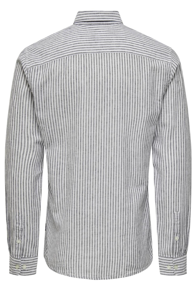 ONSCAIDEN LS STRIPE LINEN SHIRT 660 22026601 DARK NAVY